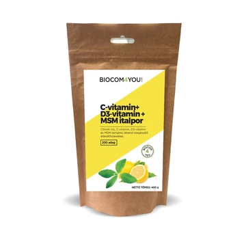 C-Vitamin+D3-Vitamin+MSM Italpor Utántöltő 400 g Biocom/Ökonet