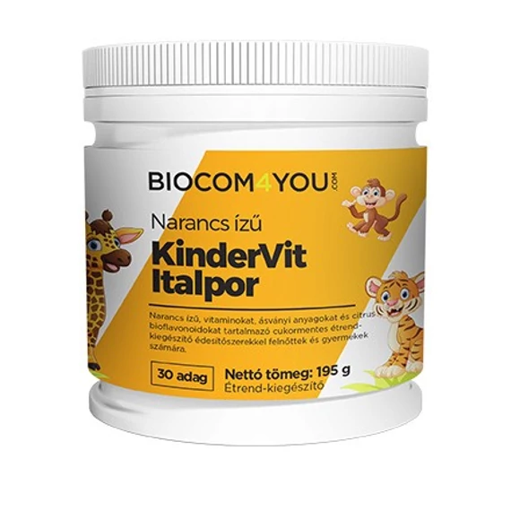 Kindervit narancsízű italpor vitamin por gyerekeknek Biocom / Ökonet